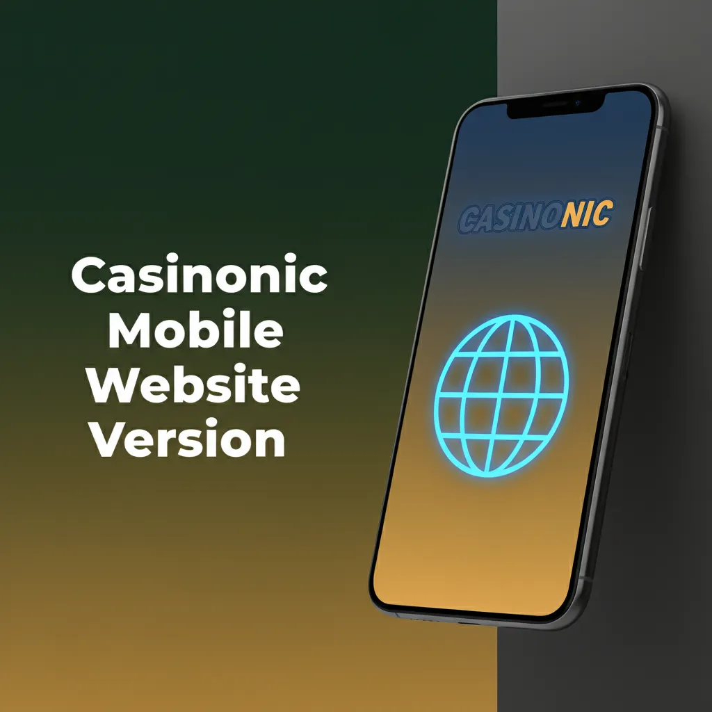 Casinonic mobile website on phone and tablet, showing sports, slots, live casino, payments. Play in browser, no app needed.