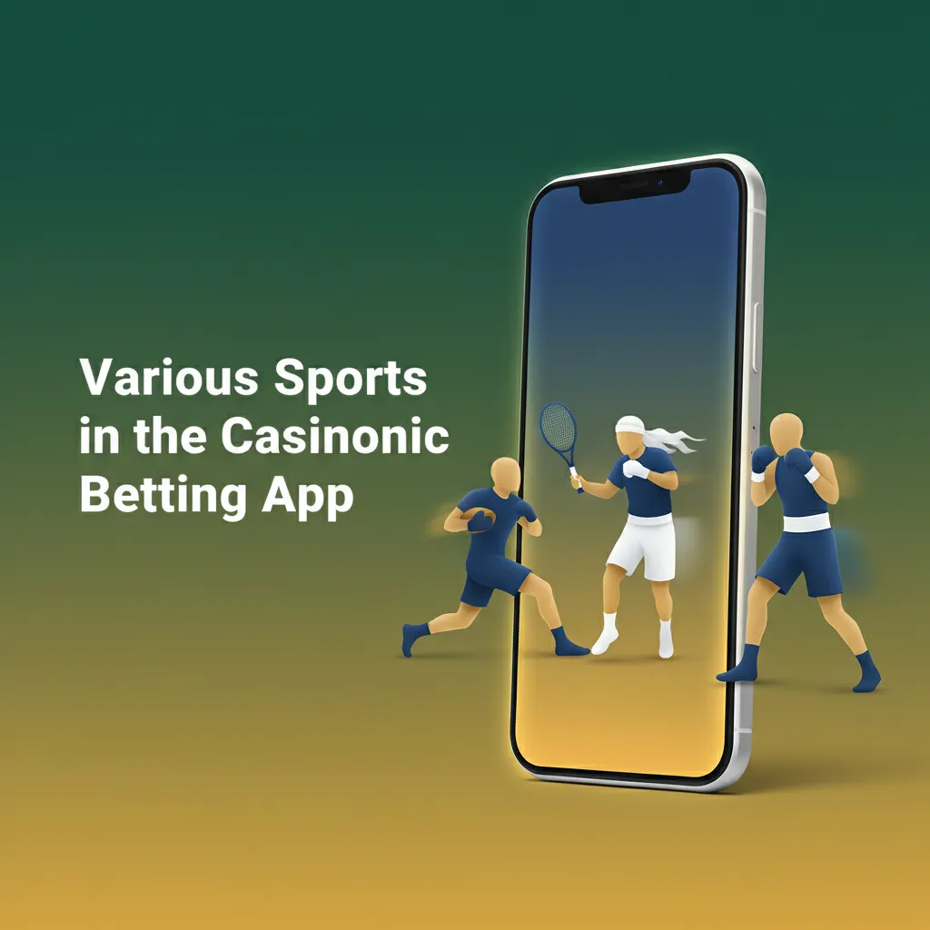 Casinonic betting app showcasing football, tennis, basketball, ice hockey and esports with live odds, stats and streams.