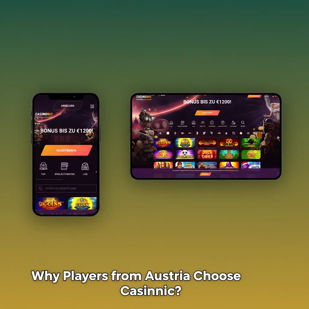 Why Austrian players choose Casinonic: fast EUR banking, trusted games, mobile PWA, clear bonuses, limits, EN/DE.