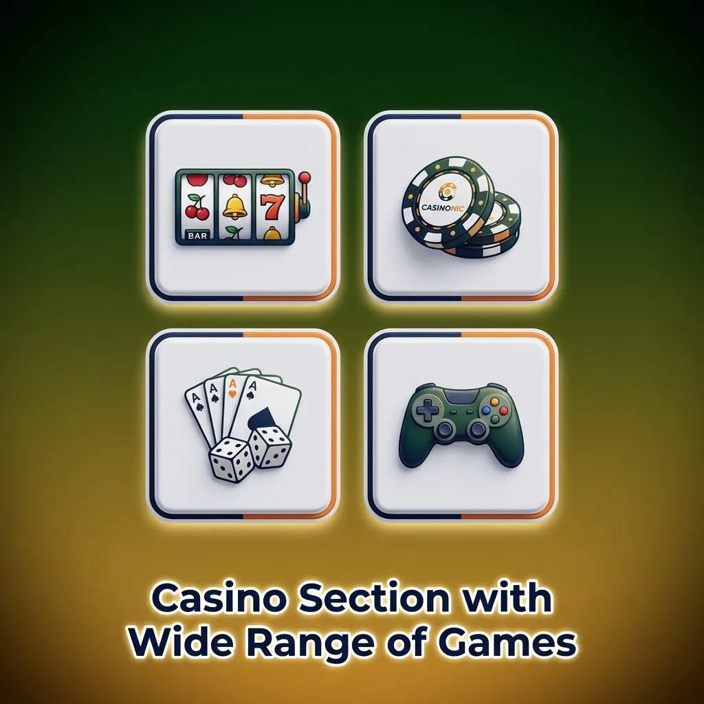 Casino gaming interface showing slots, card games, table games, and jackpot options with over 2,500 titles available