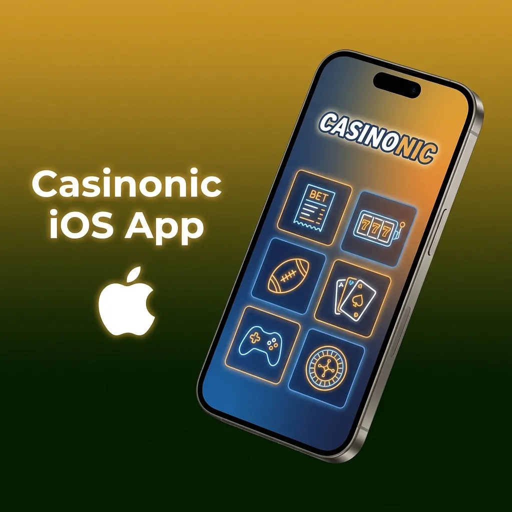 Casinonic iOS app interface showing sports betting and live casino games on iPhone and iPad devices