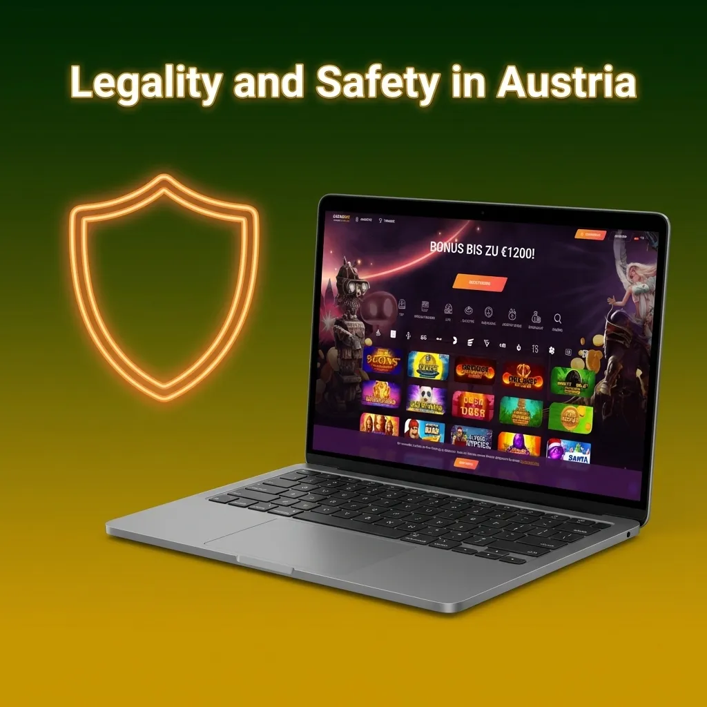 Austrian players accessing Curaçao-licensed casino with SSL encryption and certified RNG ensuring secure, fair gaming