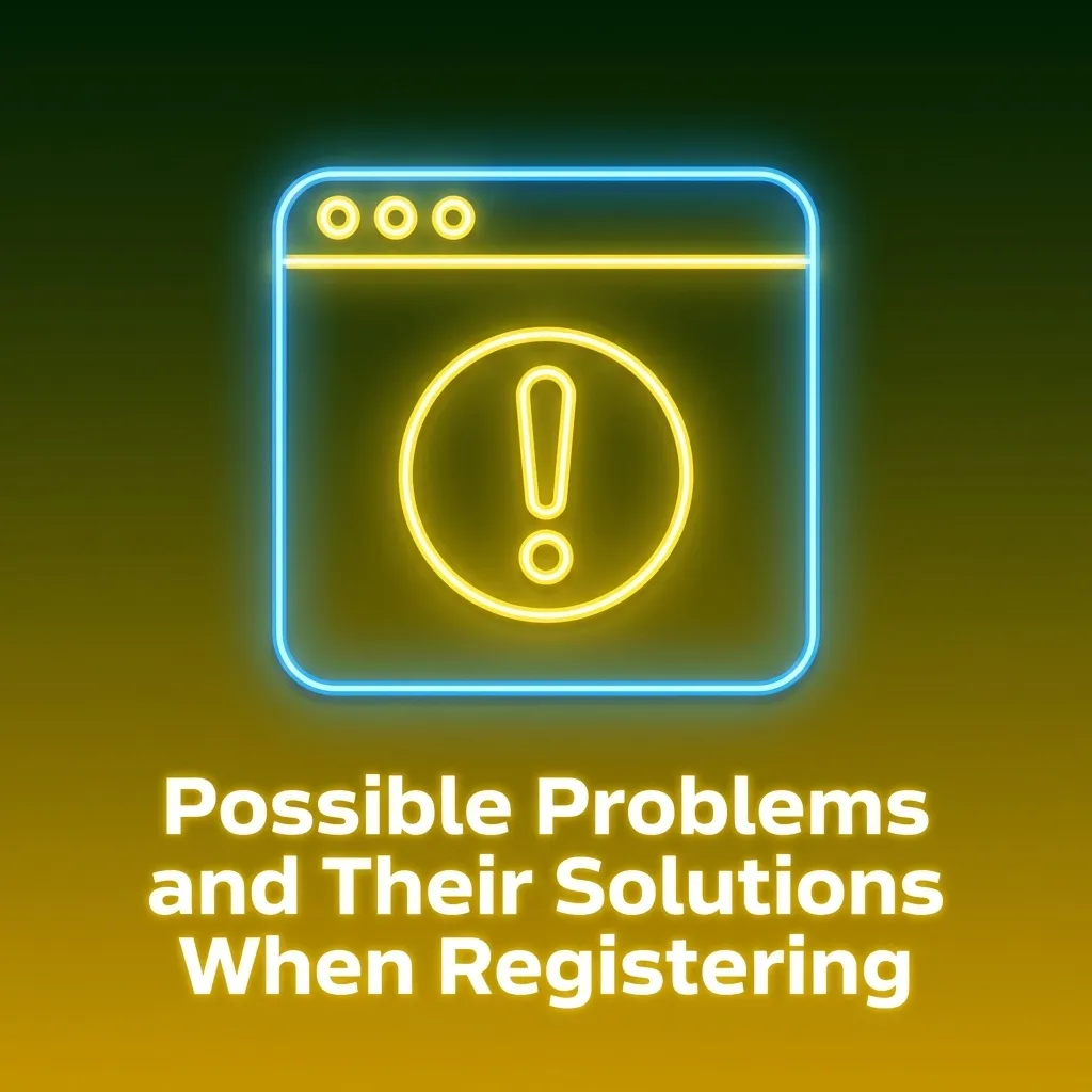 Common registration problems and solutions displayed in a table format, including SMS, email, and account issues.