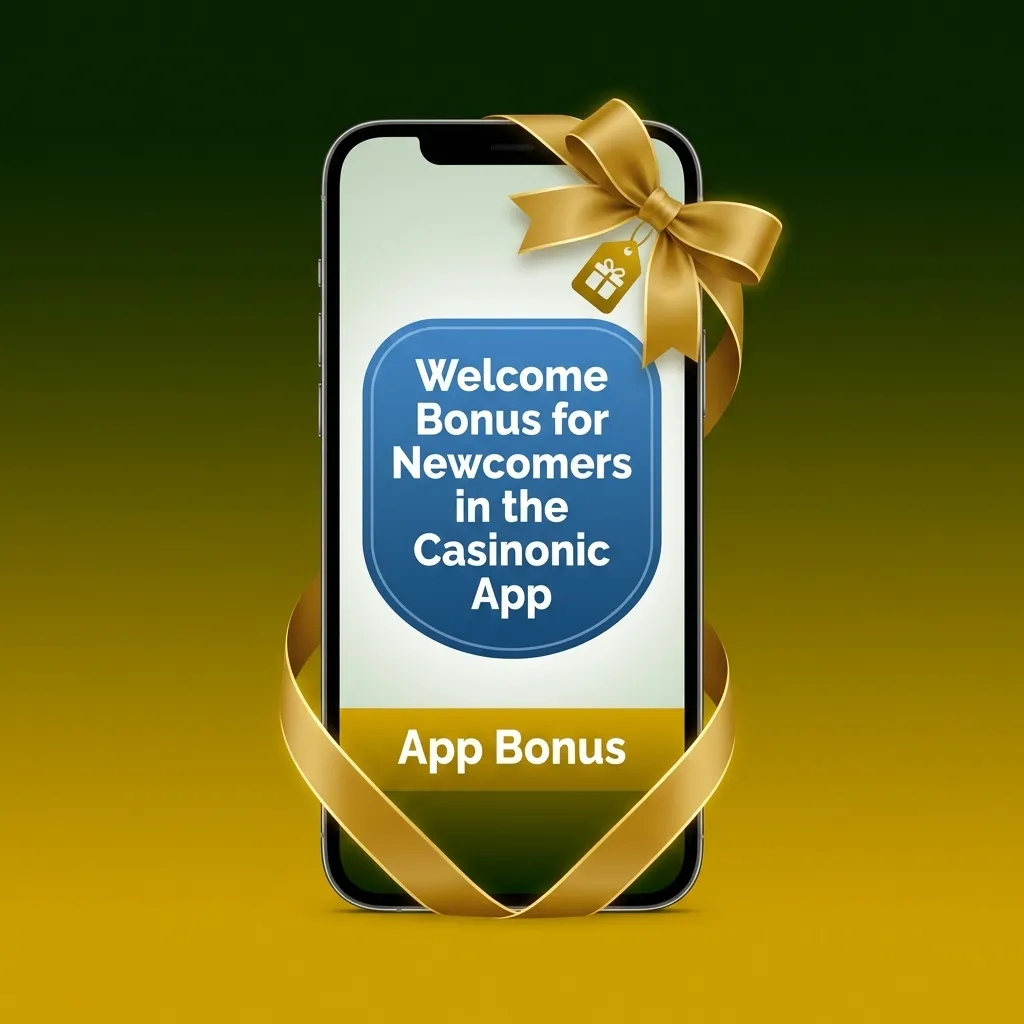 Casinonic app welcome bonus screen showing Sports and Casino bonus options for new users